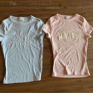 Kids Long Sleeve Tees - Blue and Pink